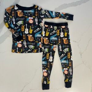 Little Sleepies Music Pajamas Two piece size 2T EUC unisex